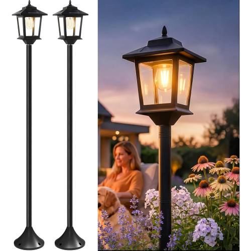 Solar Post Lights Outdoor, 2-Pack 63